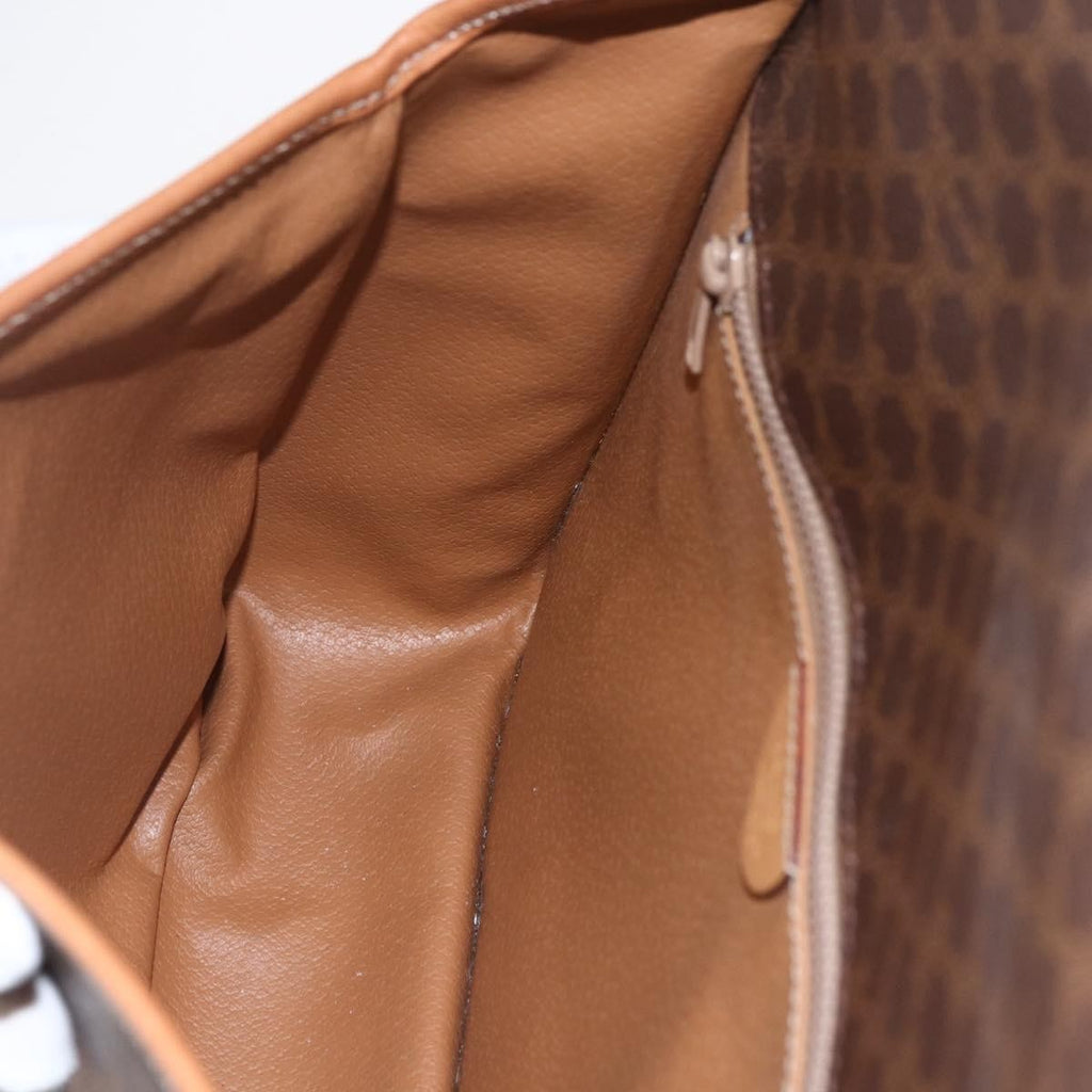 Celine Vintage Macadam Shoulder Bag Canvas And Leather Brown Canvas Shoulder Bag Bag