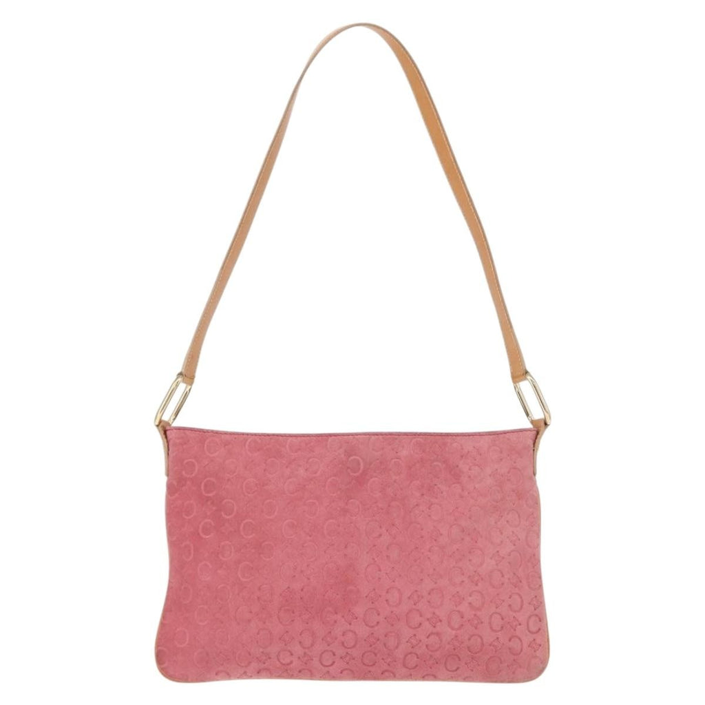 Celine C Macadam Shoulder Bag Suede Pink Suede Shoulder Bag Bag