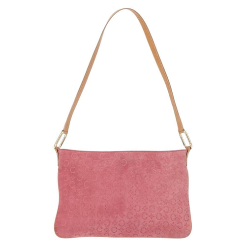 Celine C Macadam Shoulder Bag Suede Pink Suede Shoulder Bag Bag