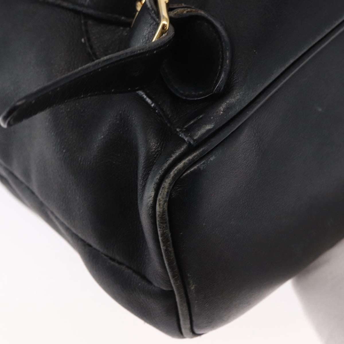 Gucci Vintage Bamboo Backpack Leather Black Leather Backpack Bag (Pre-Owned)