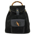 Gucci Gucci Bamboo Backpack Daim Black Suede Backpack Bag (Pre-Owned)