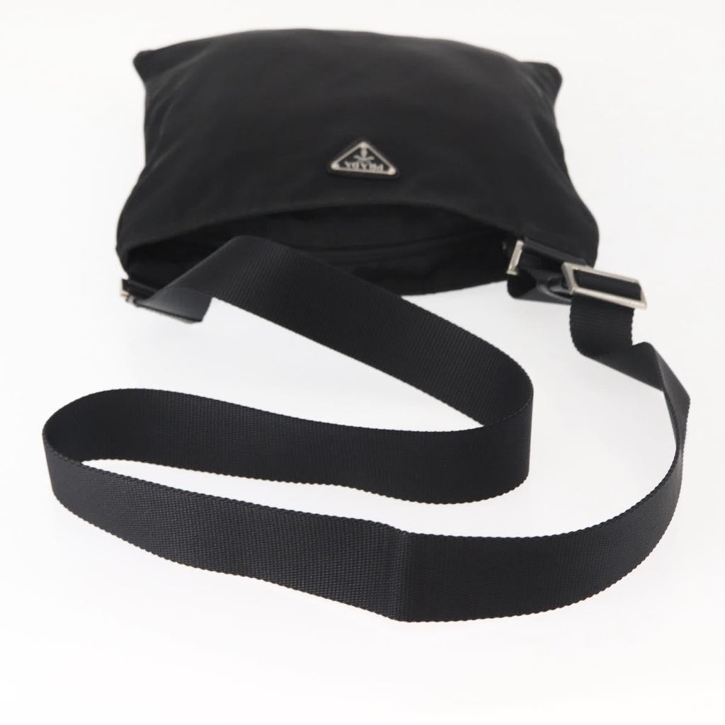 Prada Flat Messenger Bag Tessuto Black Nylon Shoulder Bag Bag
