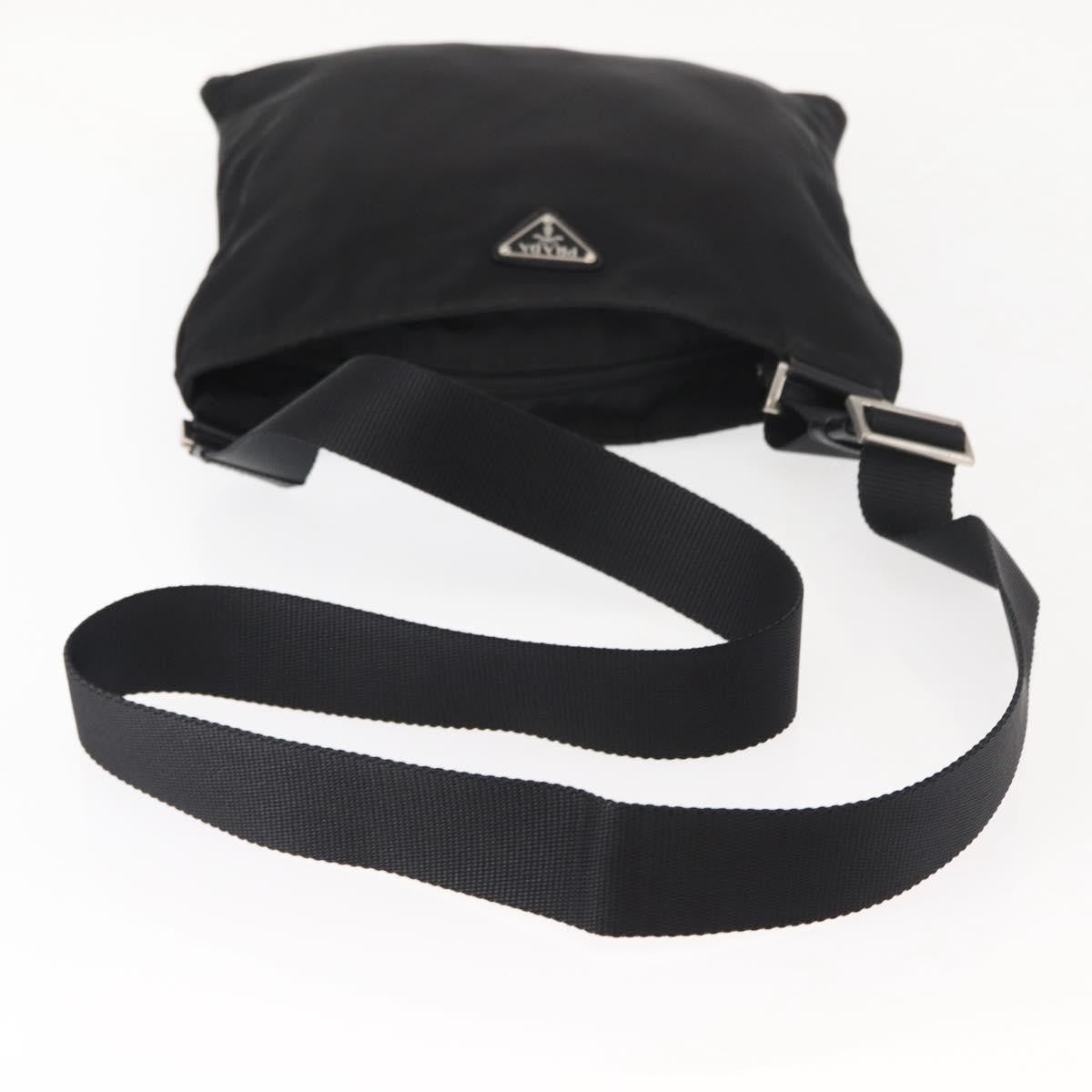 Prada Flat Messenger Bag Tessuto Black Nylon Shoulder Bag Bag