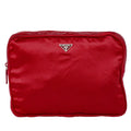 Prada Zip Around Toiletry Bag Silk Red Satin Clutche & Pouche Bag