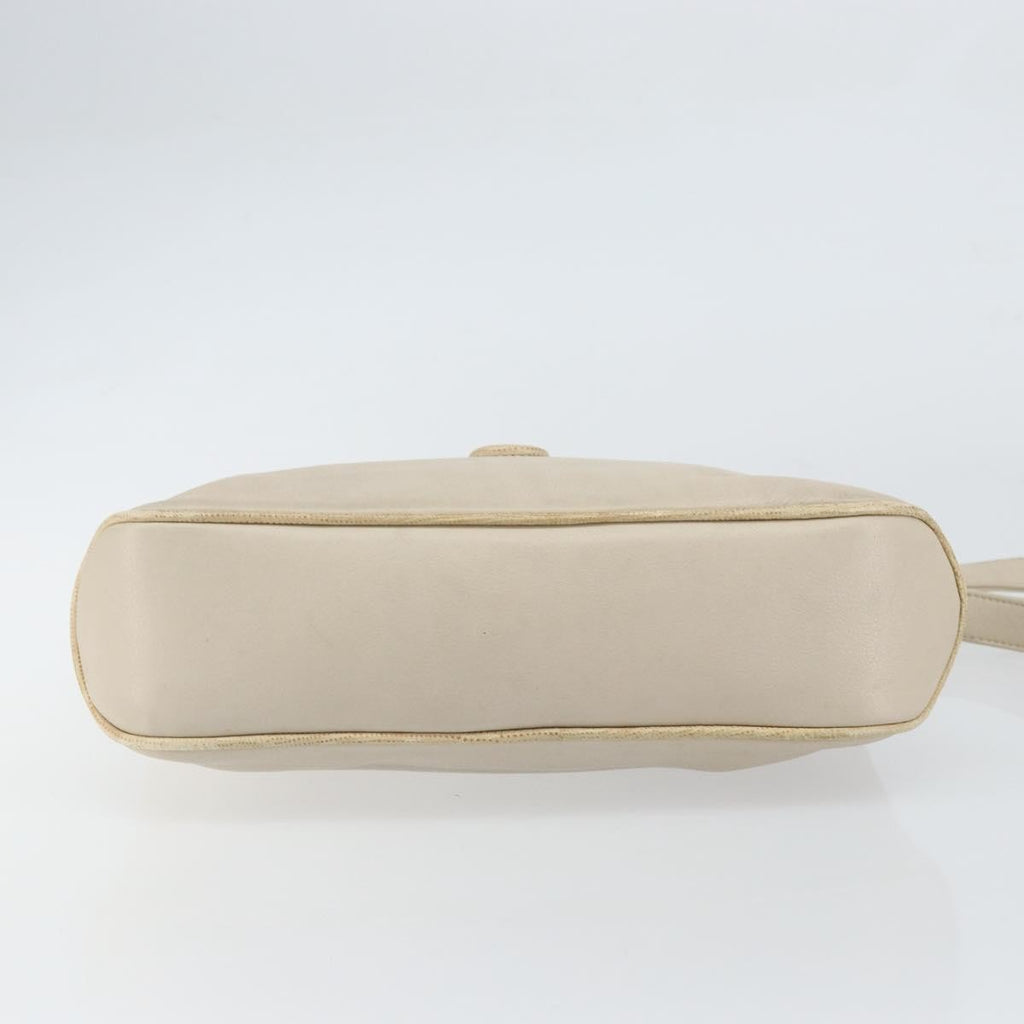 Celine Vintage Shoulder Bag Leather Beige Leather Shoulder Bag Bag