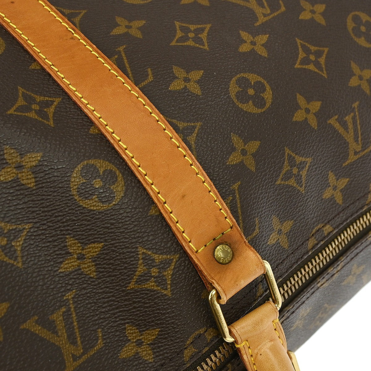 Louis Vuitton Keepall Bandouliere Bag Monogram Canvas Brown Canvas Travel Bag