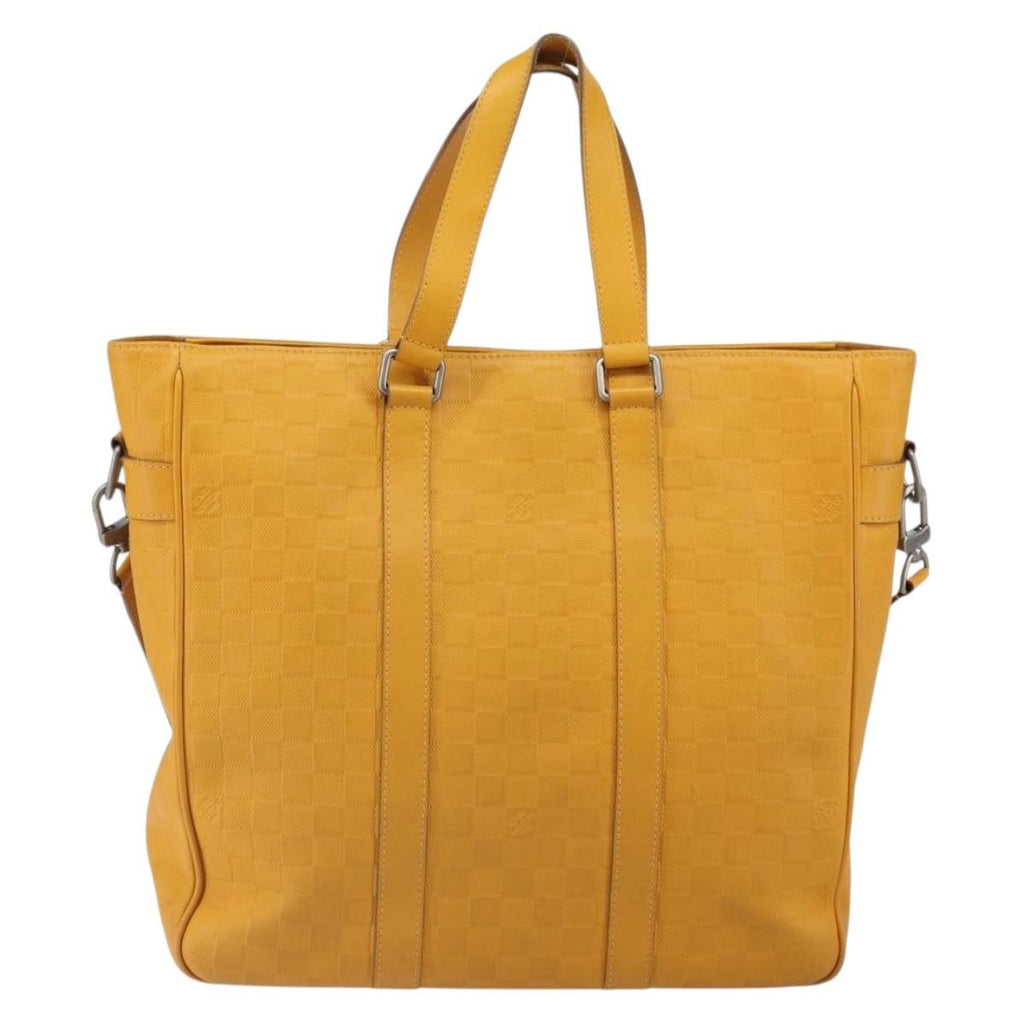 Louis Vuitton Tadao Handbag Damier Infini Leather Yellow Leather Handbag