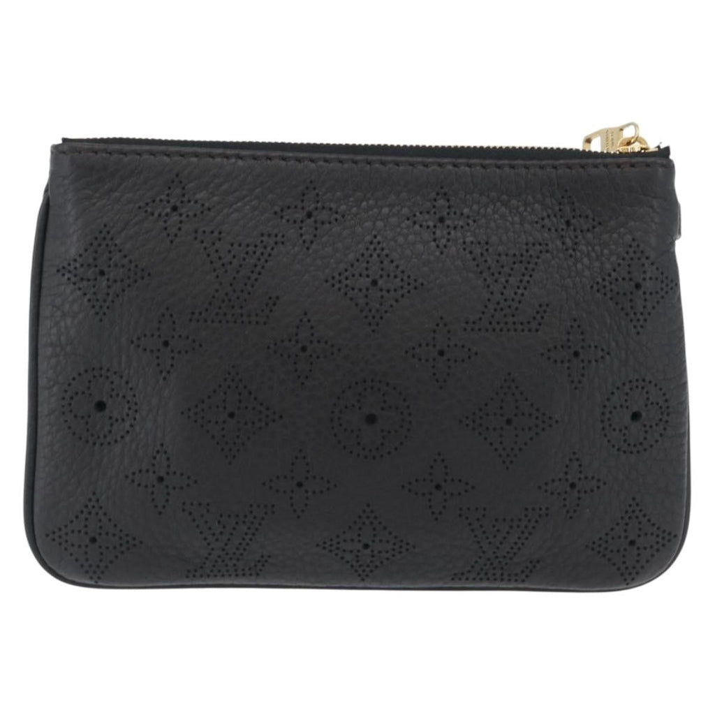 Louis Vuitton Selene Pochette Mahina Leather Black Leather Clutche & Pouche Bag