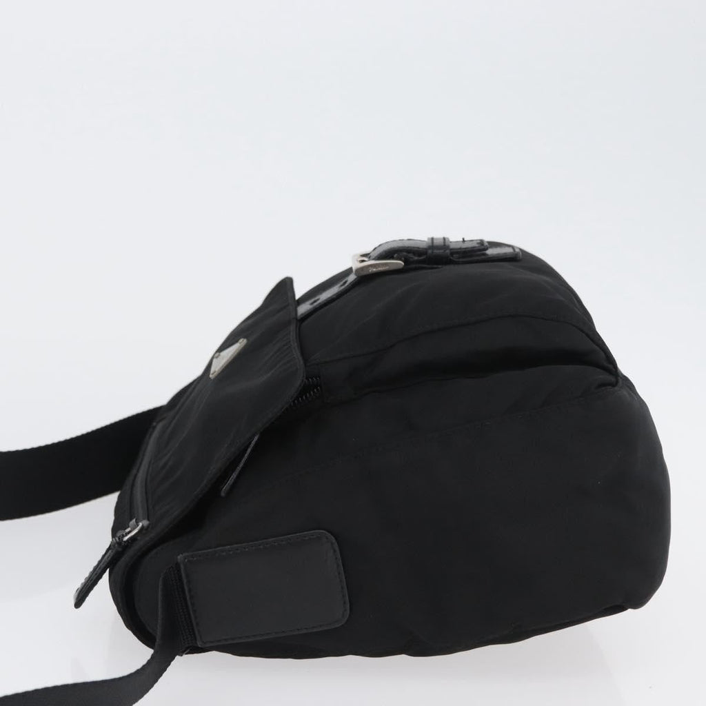 Prada Buckle Messenger Bag Tessuto Black Nylon Shoulder Bag Bag