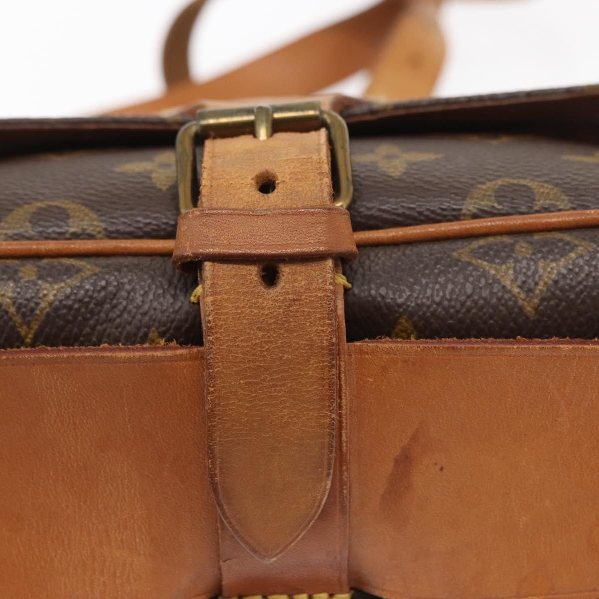 Louis Vuitton Cartouchiere Handbag Monogram Canvas Brown Canvas Shoulder Bag