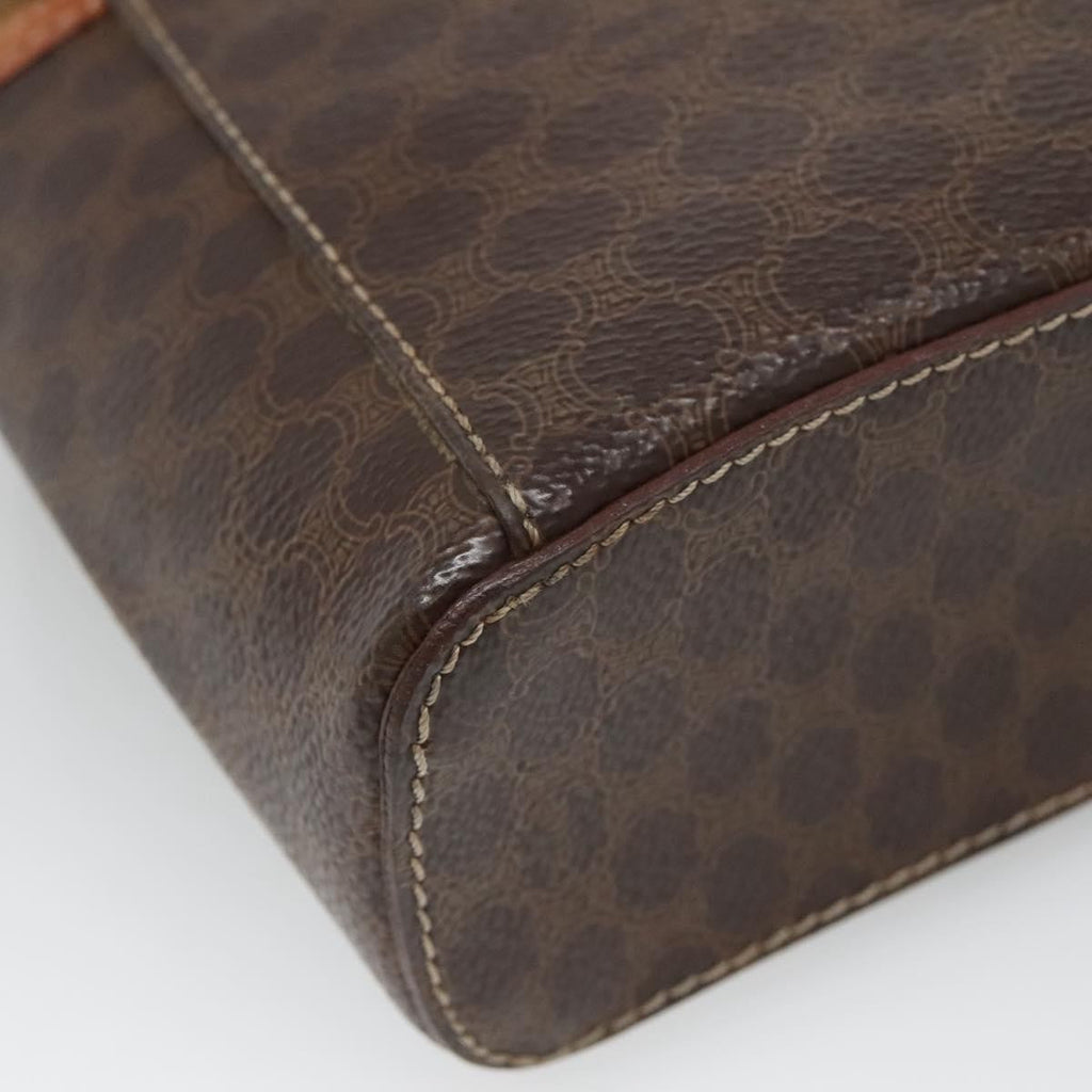 Celine Macadam Vanity Bag Canvas Brown Pvc Bag