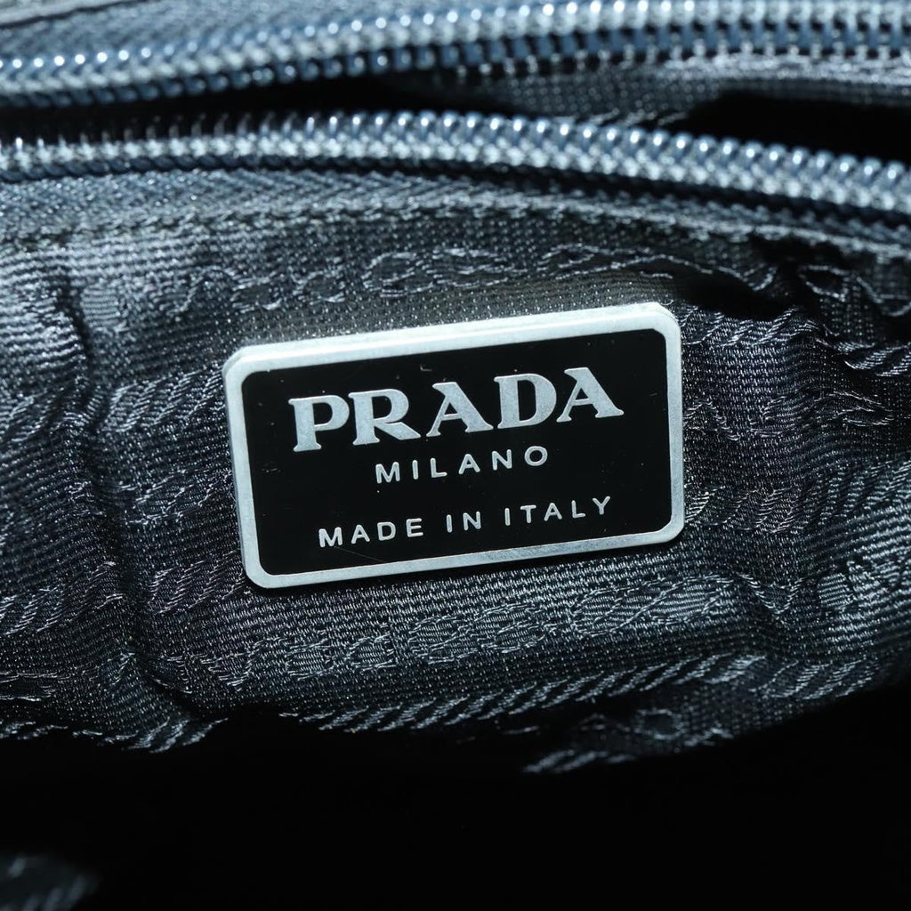 Prada Vela Double Front Pocket Backpack Tessuto With Saffiano Leather Black Nylon Backpack Bag