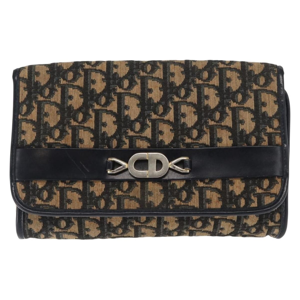 Christian Dior Vintage Cd Trotter Shoulder Bag Canvas Navy Canvas Shoulder Bag Bag (Pre-Owned)