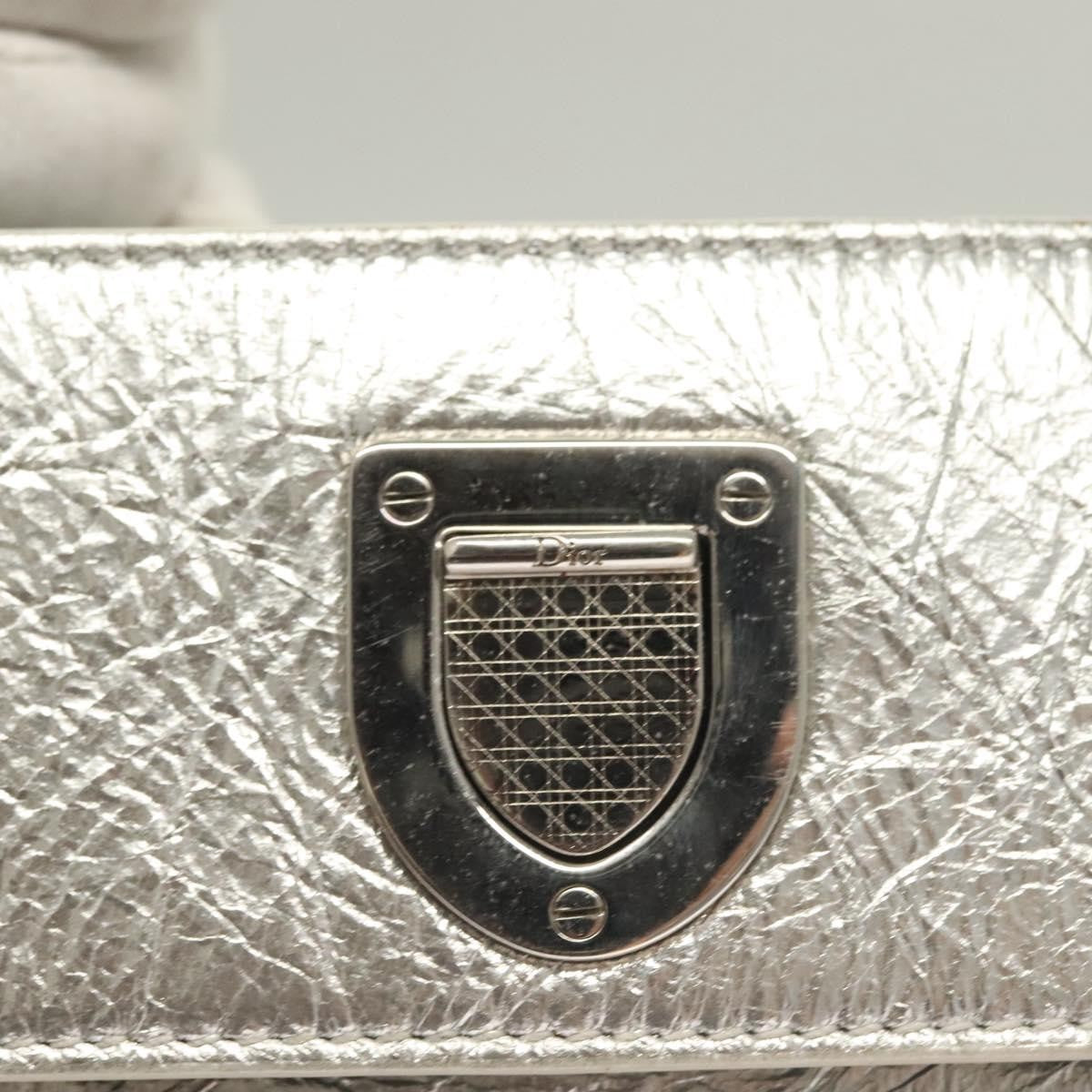 Christian Dior Diorever Bag Leather Silver Leather Bag (Pre-Owned)