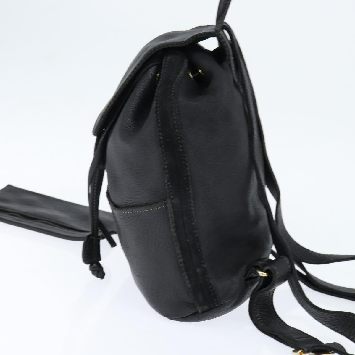 Fendi Logo Flap Drawstring Backpack Leather Black Leather Backpack Bag