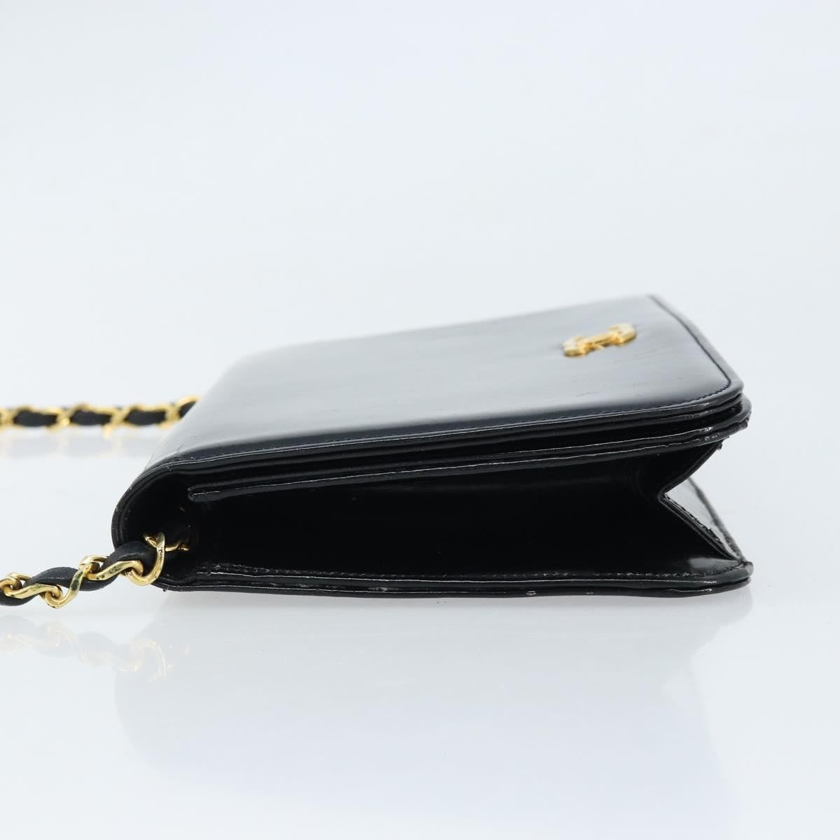 Chanel Wallet On Chain Quilted Patent Black Patent_Leather Shoulder Bag Bag