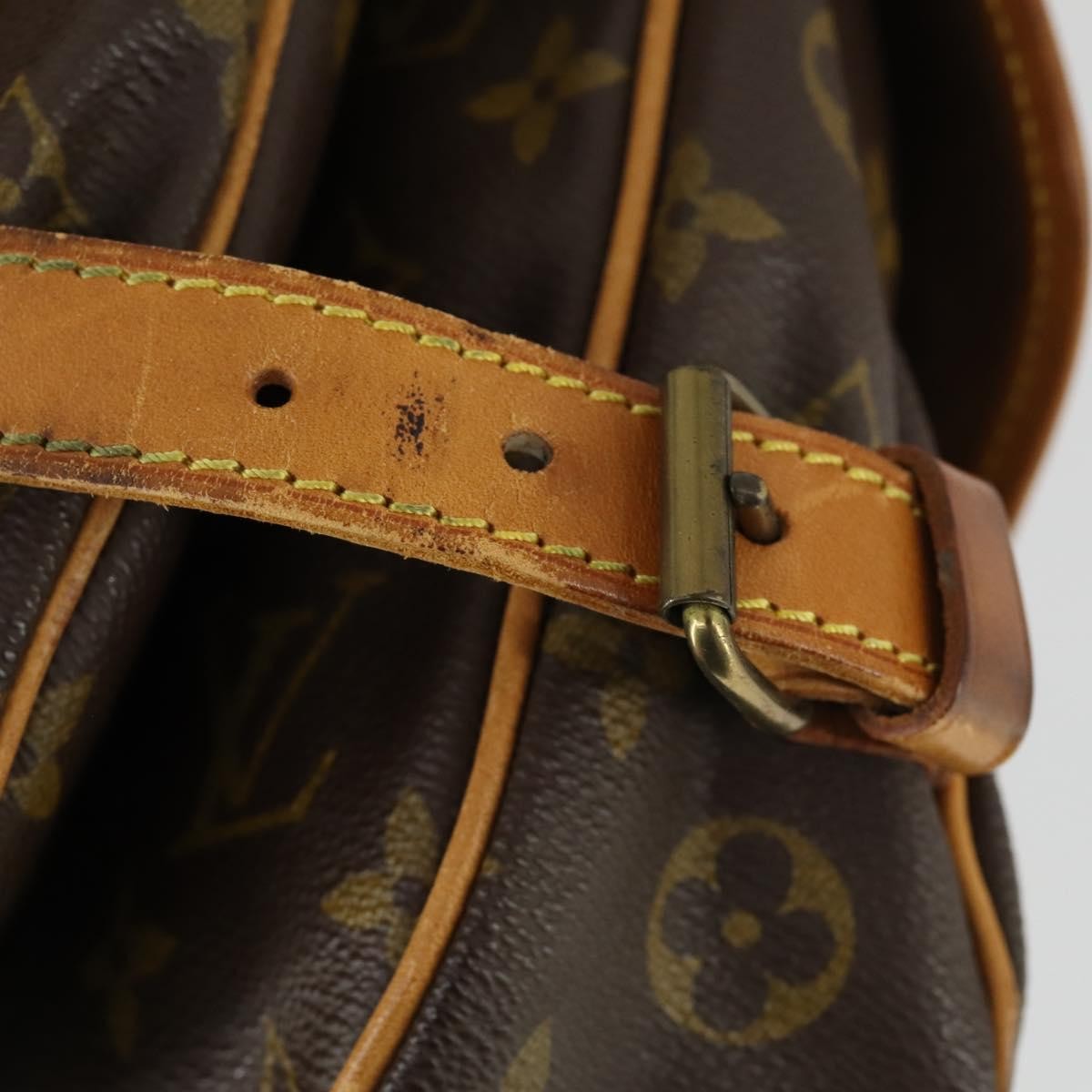 Louis Vuitton Saumur Handbag Monogram Canvas Brown Canvas Shoulder Bag