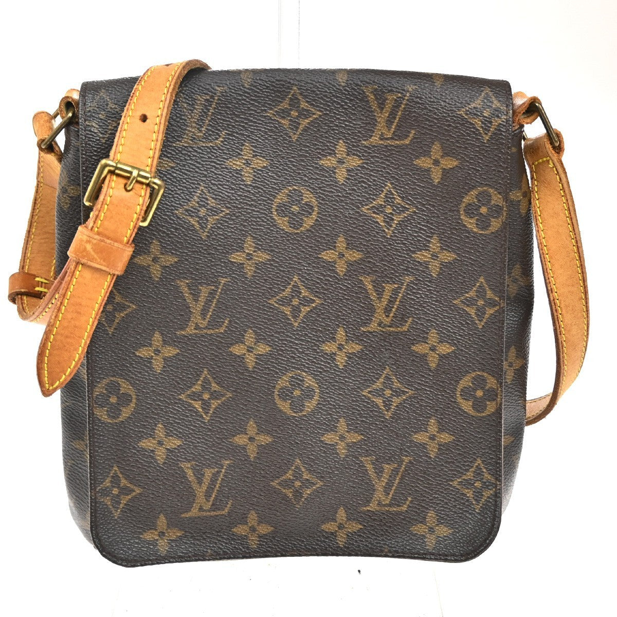 Louis Vuitton Musette Handbag Monogram Canvas Brown Canvas Shoulder Bag
