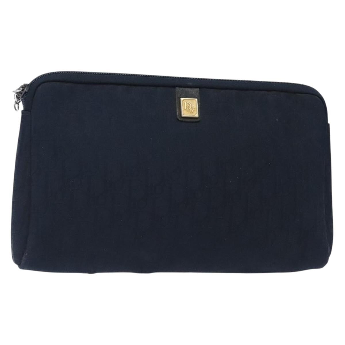Christian Dior Vintage Trotter Pouch Diorissimo Canvas Navy Canvas Clutche & Pouche Bag (Pre-Owned)
