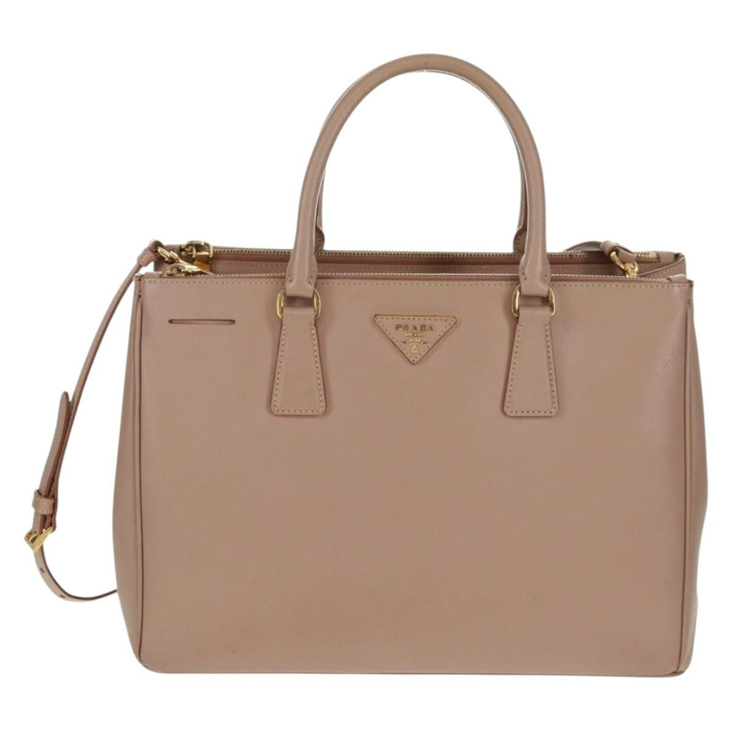 Prada Double Zip Lux Tote Saffiano Leather Pink Leather Tote Bag Bag