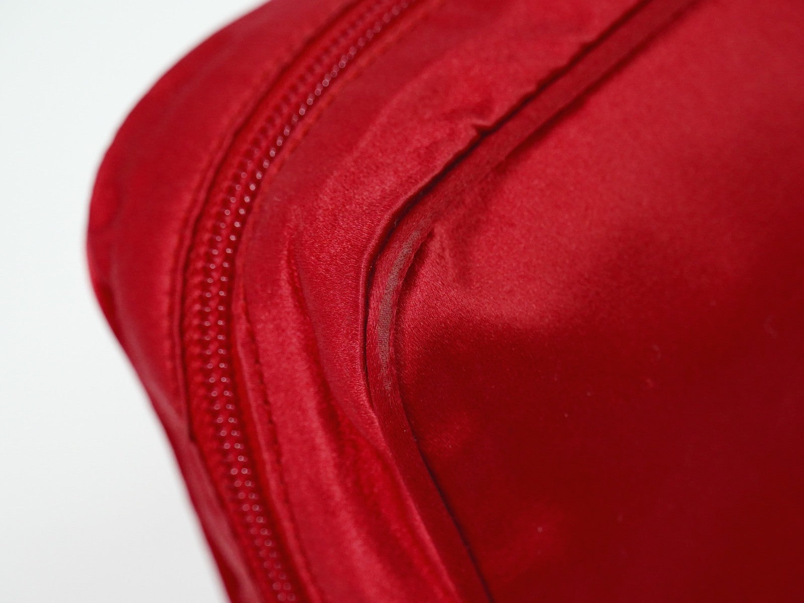 Prada Zip Around Toiletry Bag Silk Red Satin Clutche & Pouche Bag