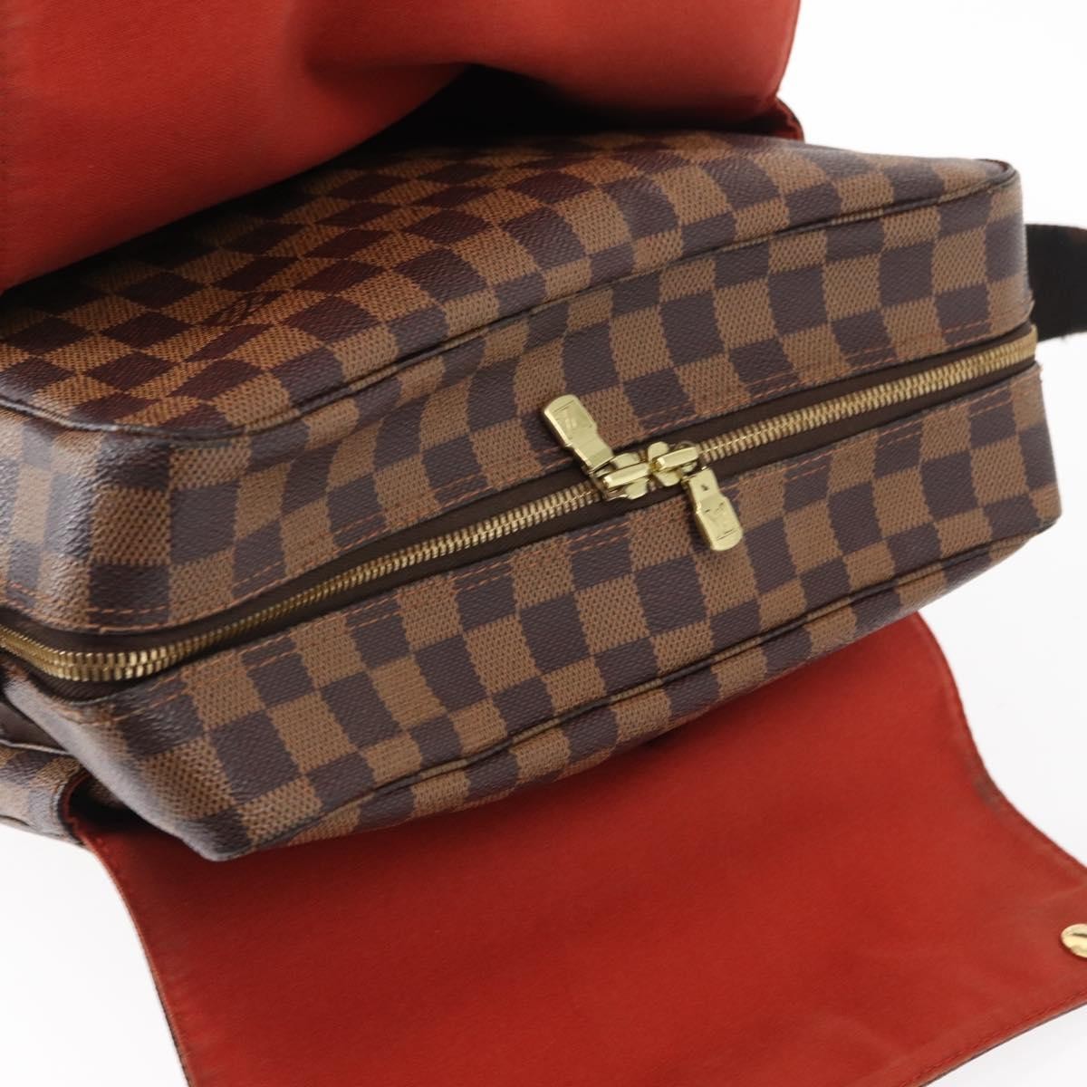 Louis Vuitton Naviglio Handbag Damier Brown Canvas Shoulder Bag
