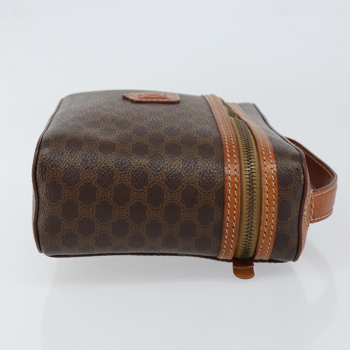 Celine Macadam Vanity Bag Canvas Brown Canvas Clutche & Pouche Bag