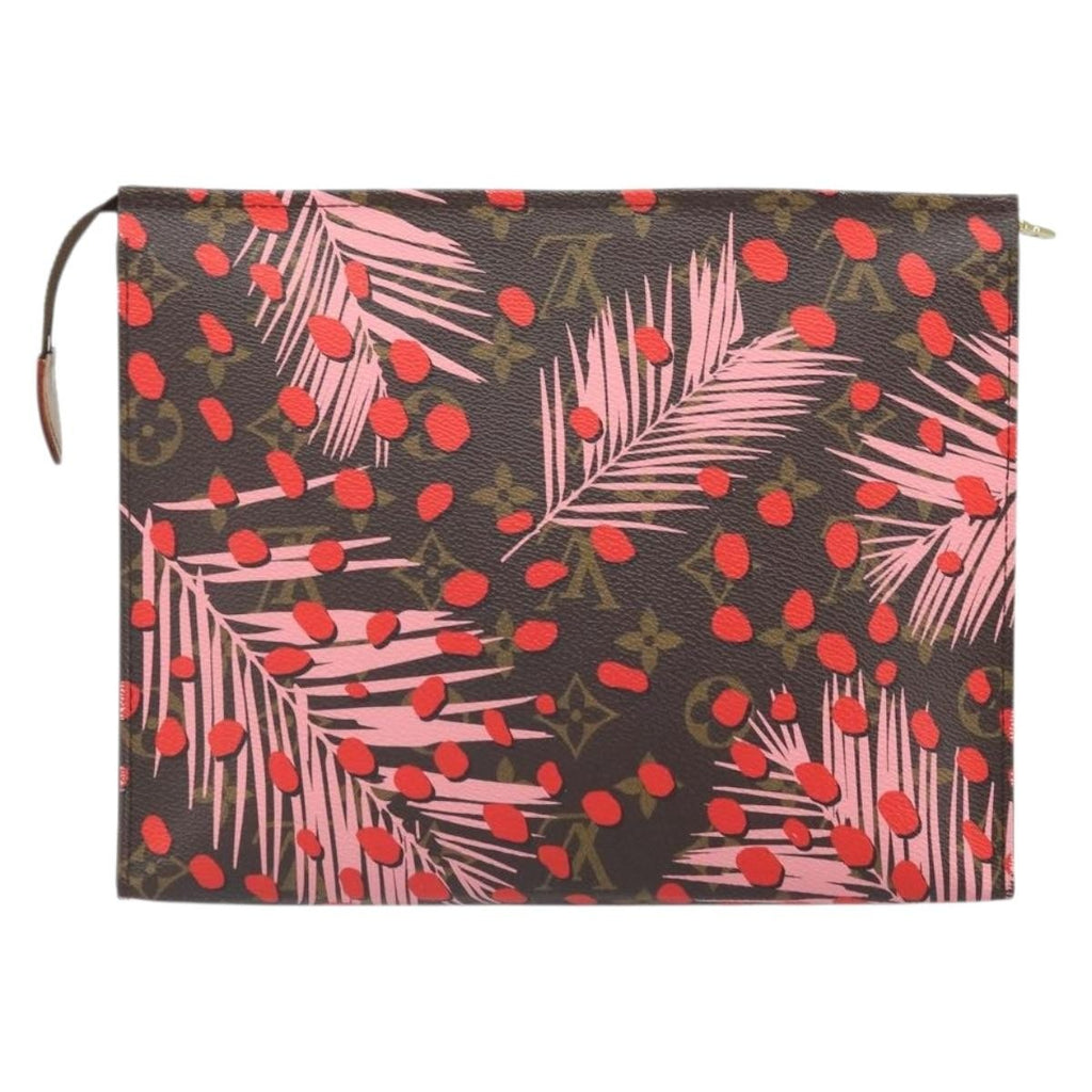 Louis Vuitton Toiletry Pouch Limited Edition Monogram Jungle Dots Red Canvas Clutche & Pouche Bag