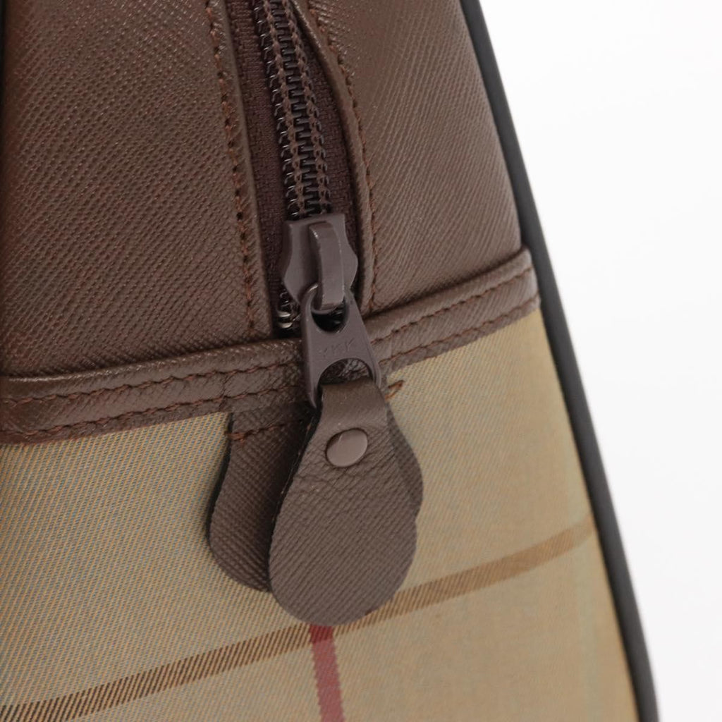 Burberry Nova Check Boston Bag Canvas Beige Canvas Handbag