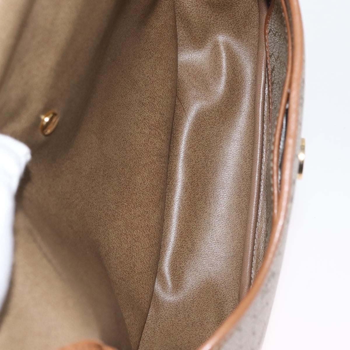 Christian Dior Vintage Honeycomb Shoulder Bag Canvas And Leather Beige Canvas Shoulder Bag Bag (Pre-Owned)