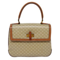 Celine Vintage Convertible Top Handle Bag Macadam Coated Canvas Beige Canvas Handbag
