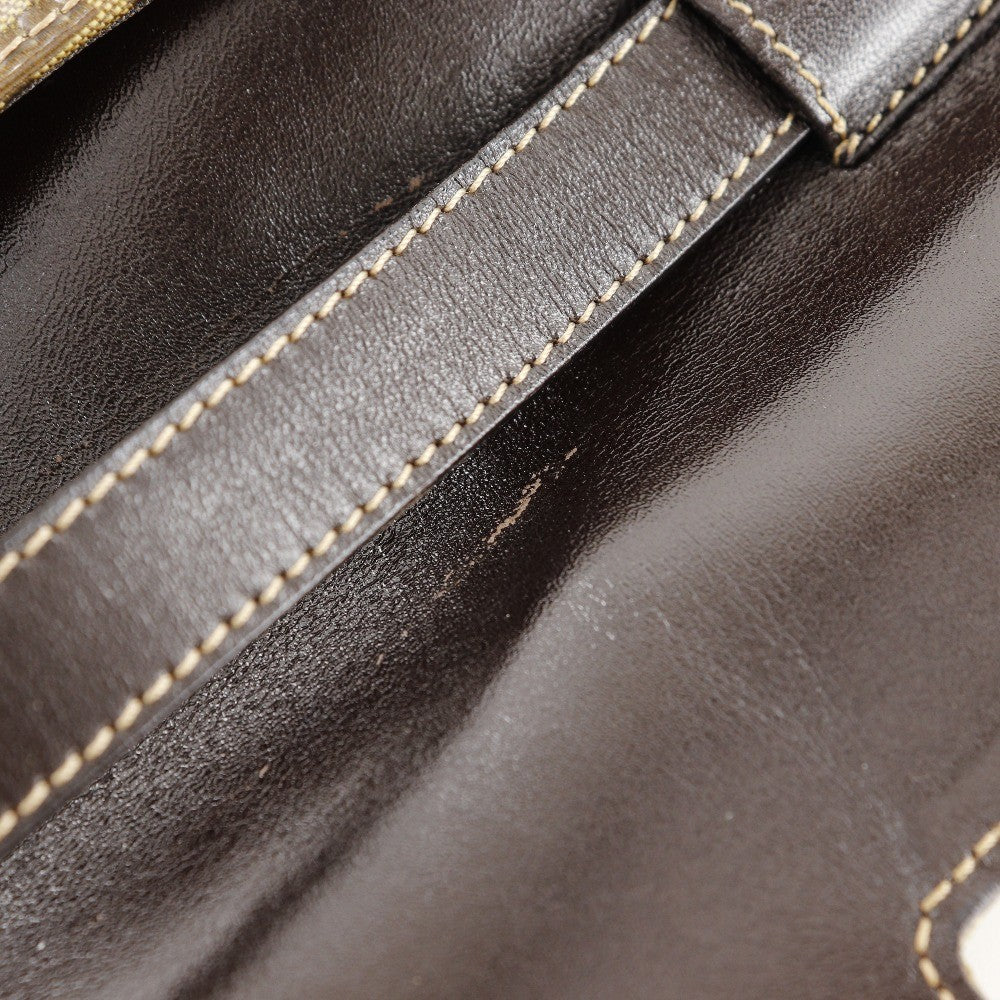Fendi Zucchino Mamma Baguette Vinyl Brown Plastic Shoulder Bag Bag