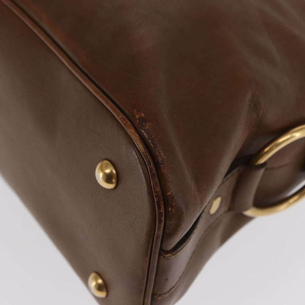 Saint Laurent Muse Dome Bag Leather Brown Leather Handbag (Pre-Owned)