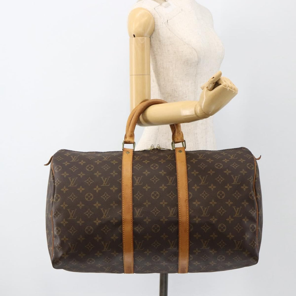 Louis Vuitton Keepall Bag Monogram Canvas Brown Canvas Travel Bag