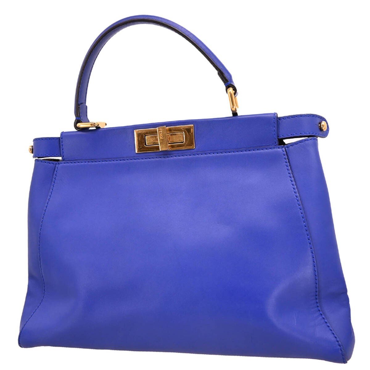 Fendi Peekaboo Bag Soft Leather Blue Leather Handbag