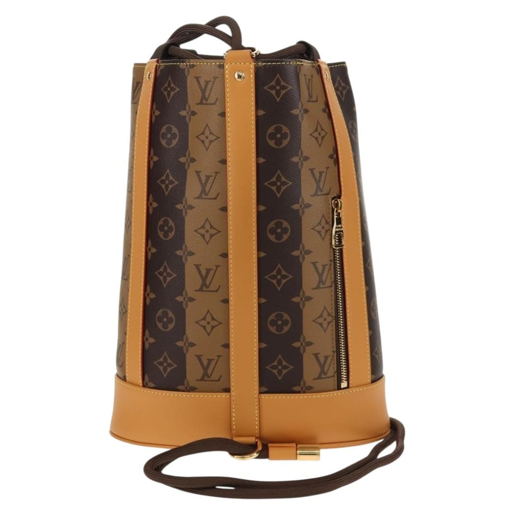 Louis Vuitton Nigo Randonnee Backpack Limited Edition Stripes Monogram Canvas Brown Canvas Shoulder Bag