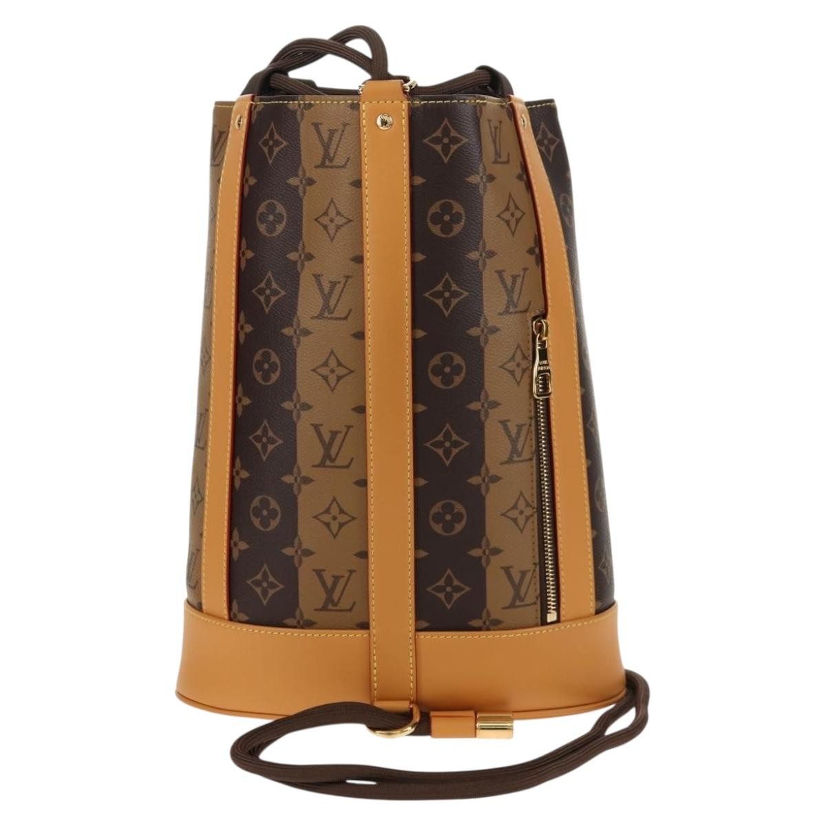 Louis Vuitton Nigo Randonnee Backpack Limited Edition Stripes Monogram Canvas Brown Canvas Shoulder Bag