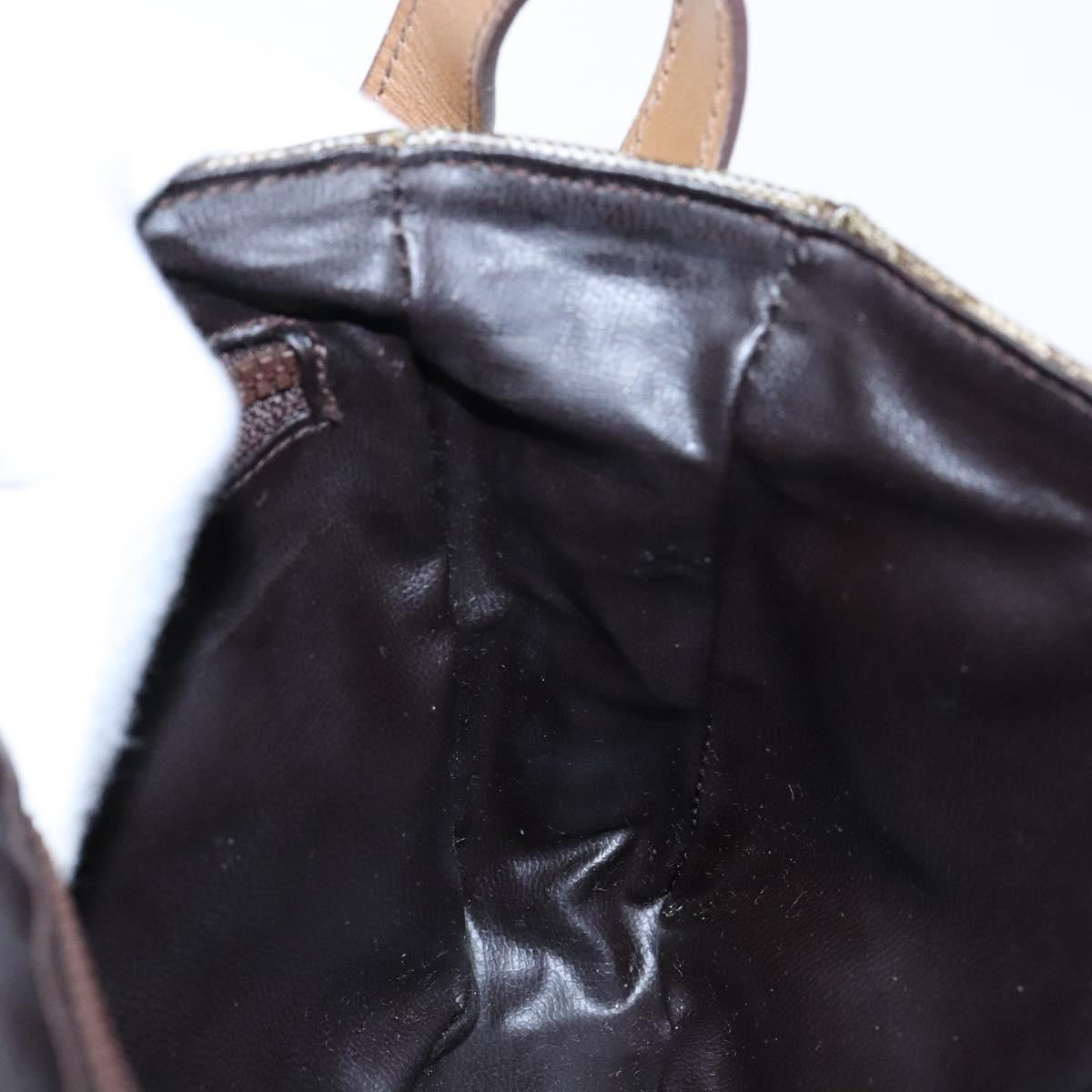 Celine Macadam Shoulder Bag Pvc Leather Beige Pvc Bag