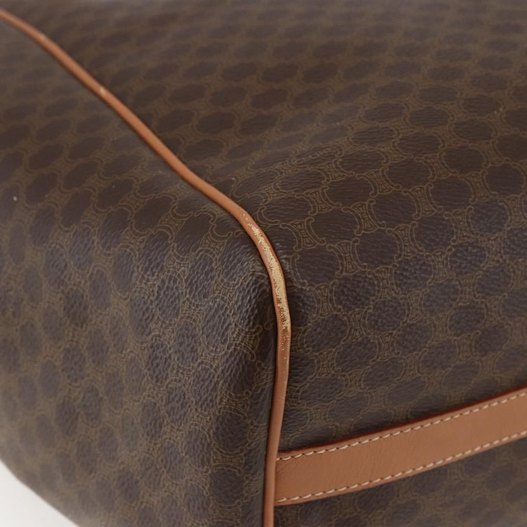 Celine Vintage Macadam Shoulder Bag Canvas And Leather Brown Canvas Shoulder Bag Bag