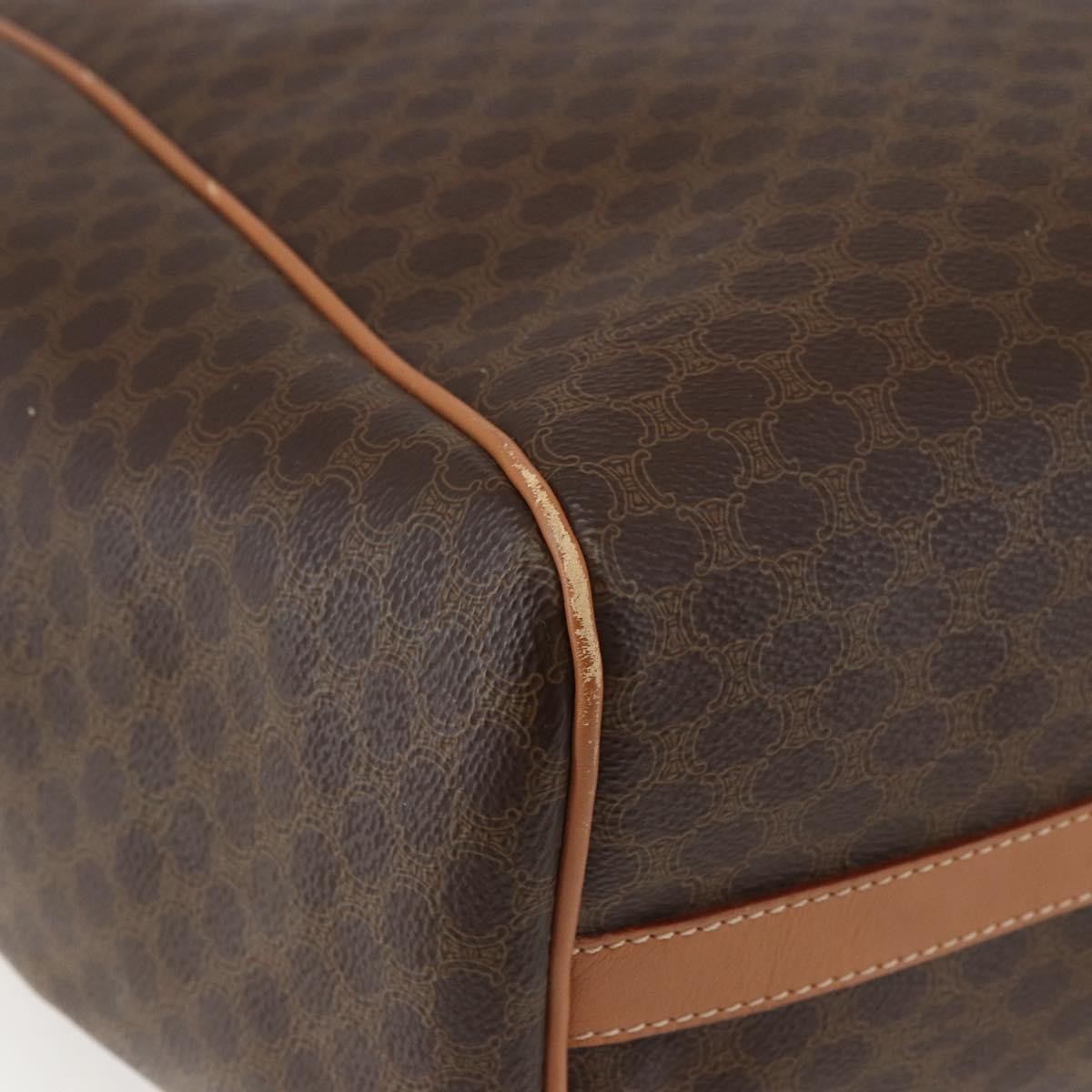 Celine Vintage Macadam Shoulder Bag Canvas And Leather Brown Canvas Shoulder Bag Bag