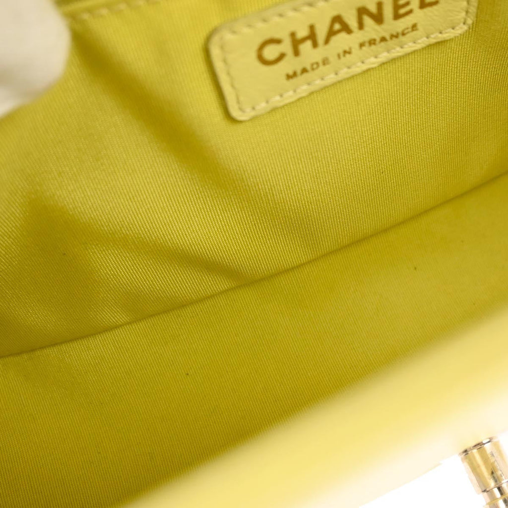 Chanel Boy Flap Bag Quilted Lambskin Yellow Leather Shoulder Bag Bag