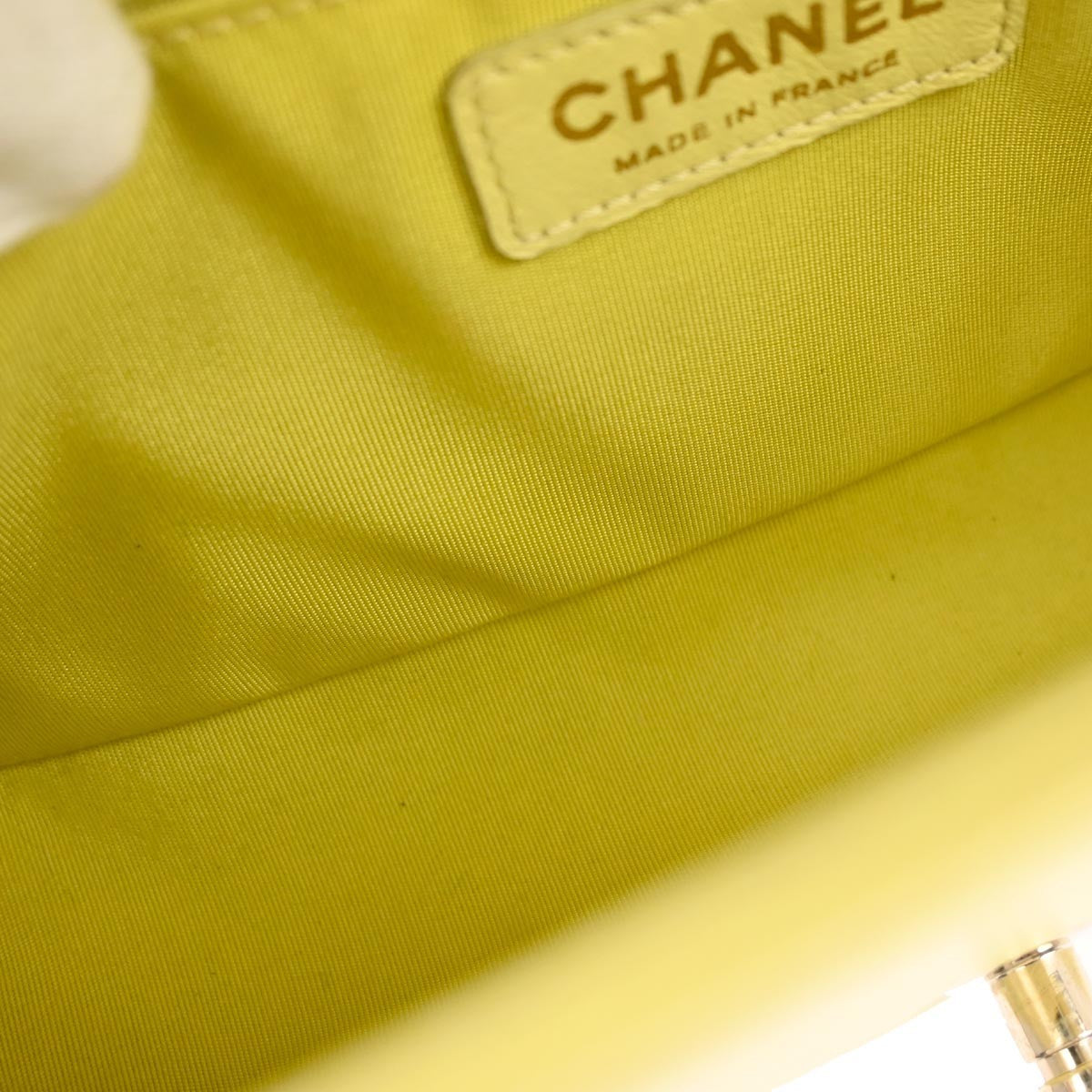 Chanel Boy Flap Bag Quilted Lambskin Yellow Leather Shoulder Bag Bag