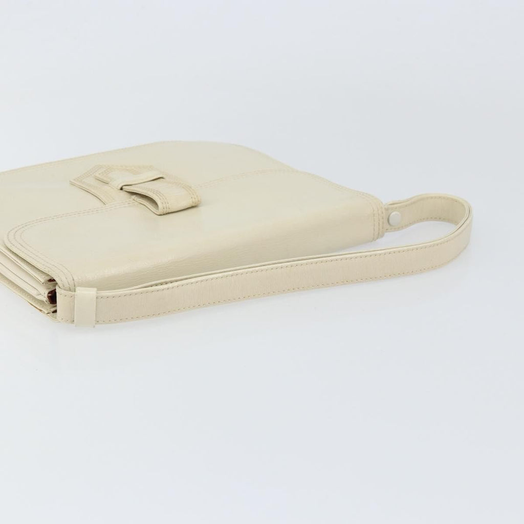Saint Laurent Vintage Shoulder Bag Leather White Leather Shoulder Bag Bag (Pre-Owned)
