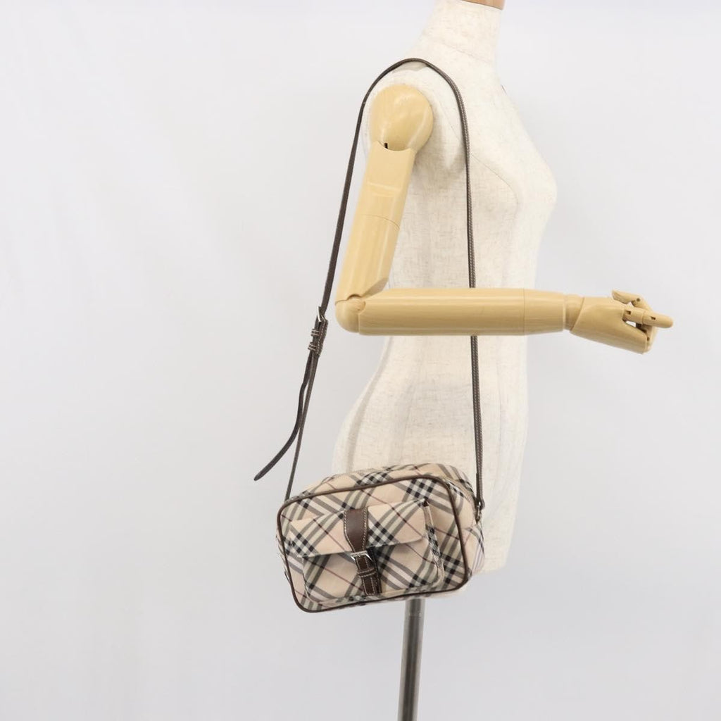 Burberry Nova Check Blue Label Nylon Beige Nylon Shoulder Bag
