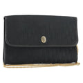 Christian Dior Vintage Chain Flap Shoulder Bag Diorissimo Canvas Black Canvas Shoulder Bag Bag (Pre-Owned)