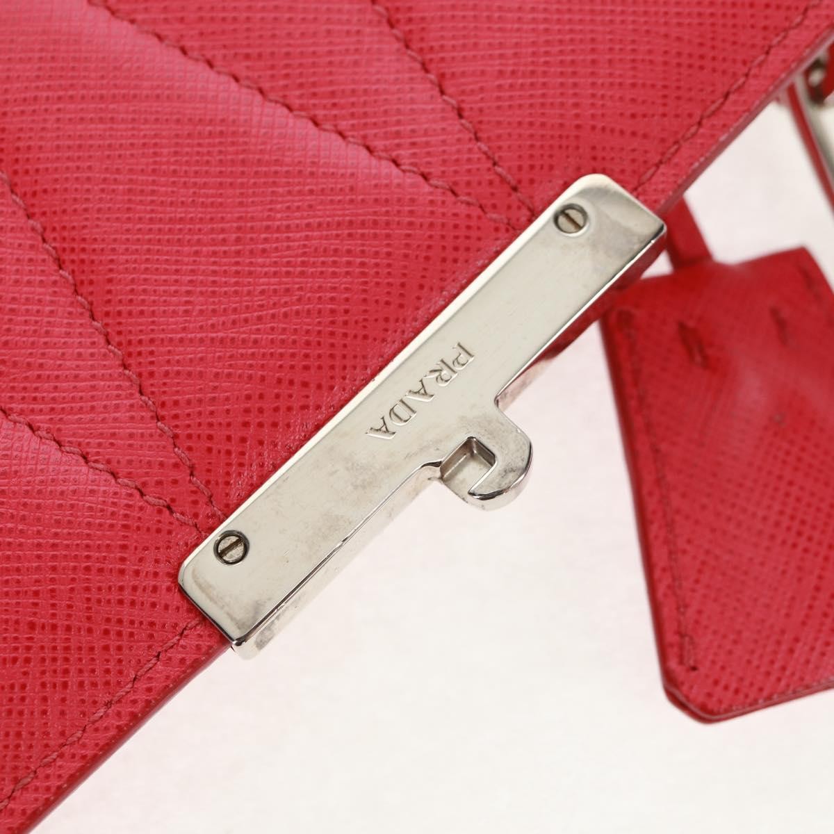 Prada Sound Chain Shoulder Bag Saffiano Leather Red Leather Shoulder Bag Bag