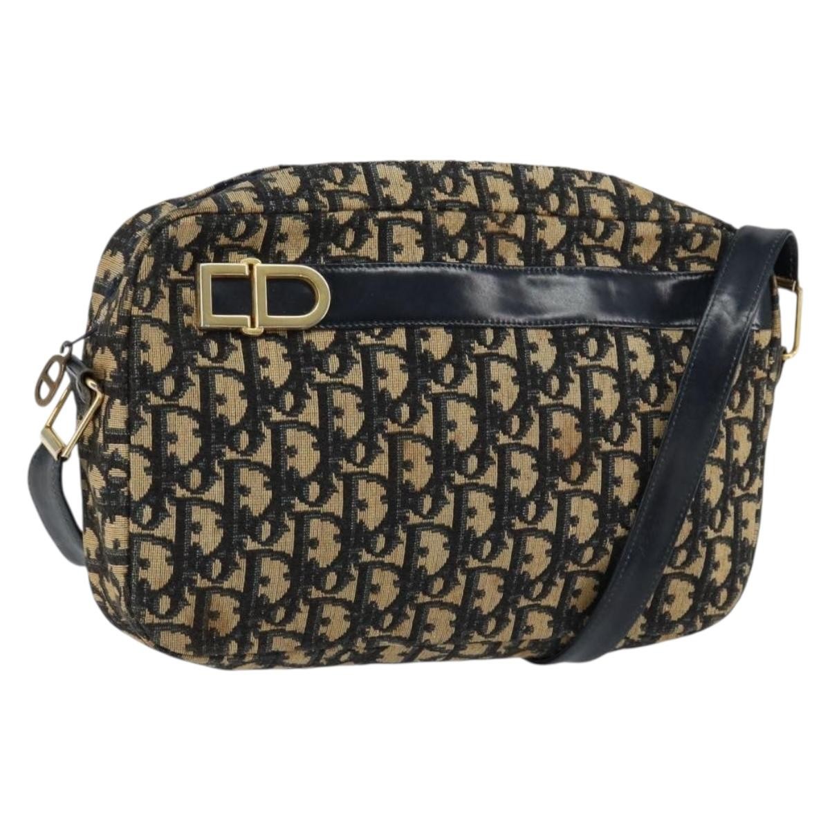 Christian Dior Vintage Cd Trotter Shoulder Bag Canvas Navy Canvas Shoulder Bag Bag (Pre-Owned)