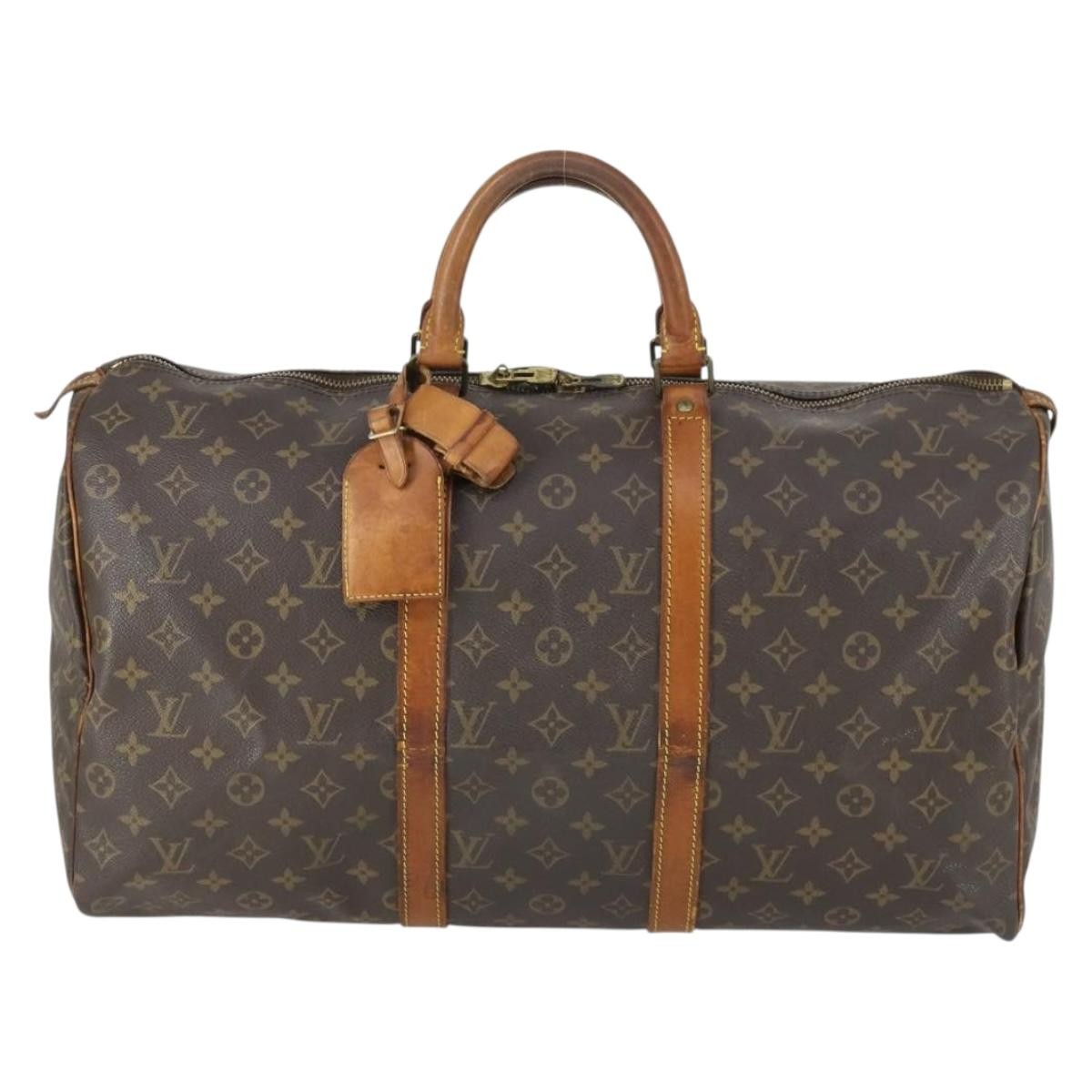 Louis Vuitton Keepall Bag Monogram Canvas Brown Canvas Travel Bag