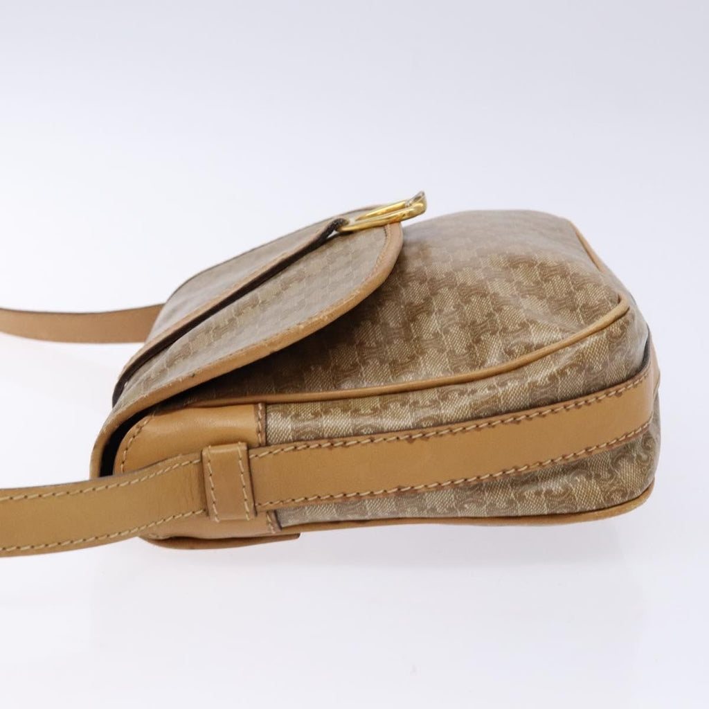 Celine Macadam Shoulder Bag Pvc Leather Beige Canvas Bag