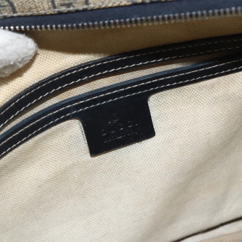 Gucci Double Pocket Messenger Bag Gg Coated Canvas Navy Canvas Shoulder Bag Bag (Pre-Owned)